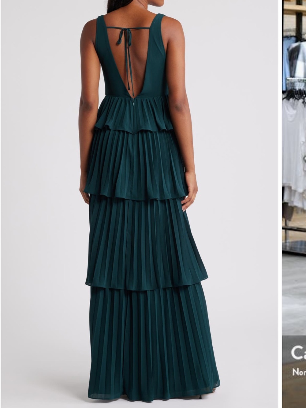 Lulu's Dark Teal Tiered Pleated Maxi dress - Picture 3 of 3